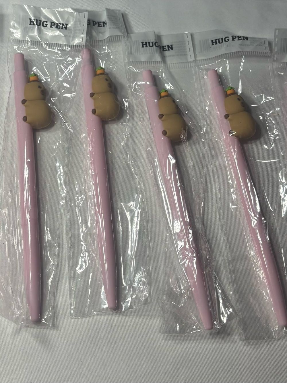 6 New Hug Pen Cute Bear Top Pink Gel Pen